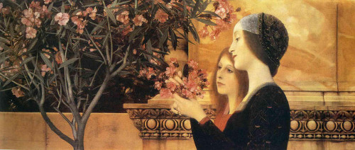 Two-girls-with-oleander-klimt